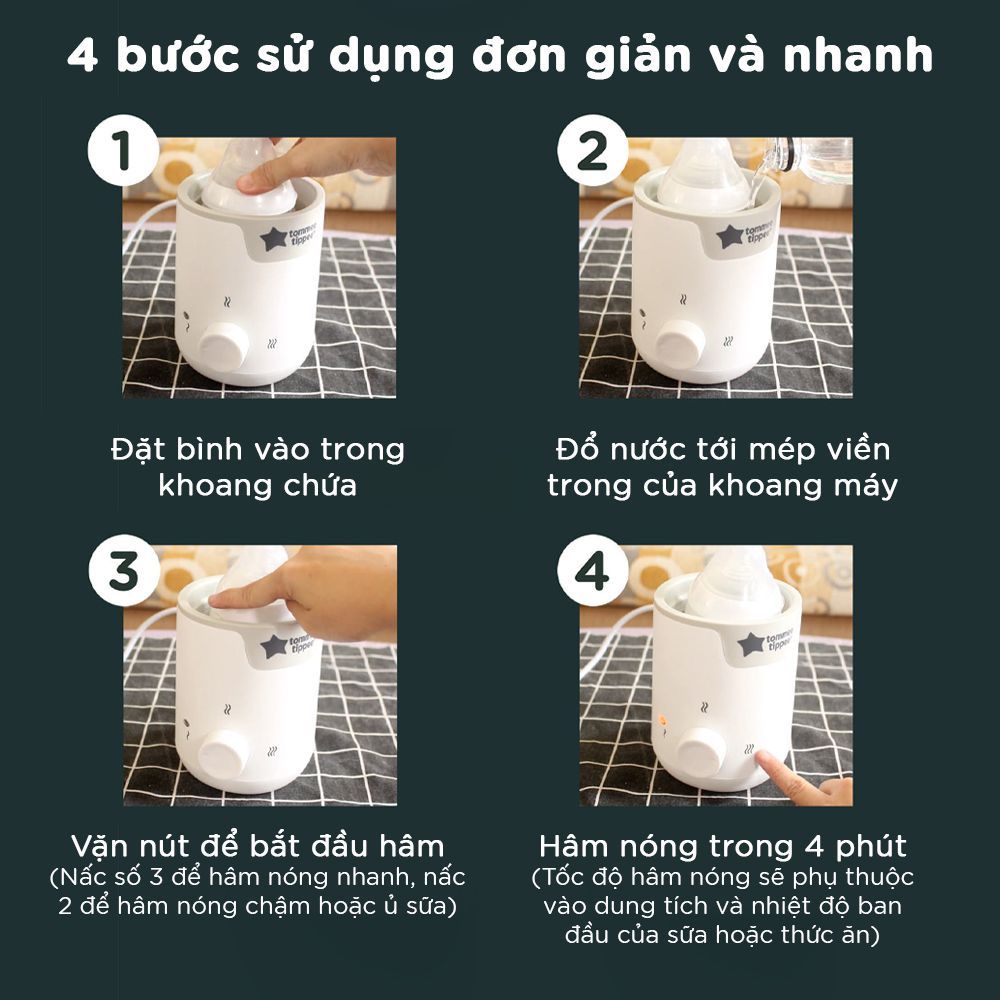 Máy hâm sữa và thức ăn cho bé Tommee Tippee Easi-Warm