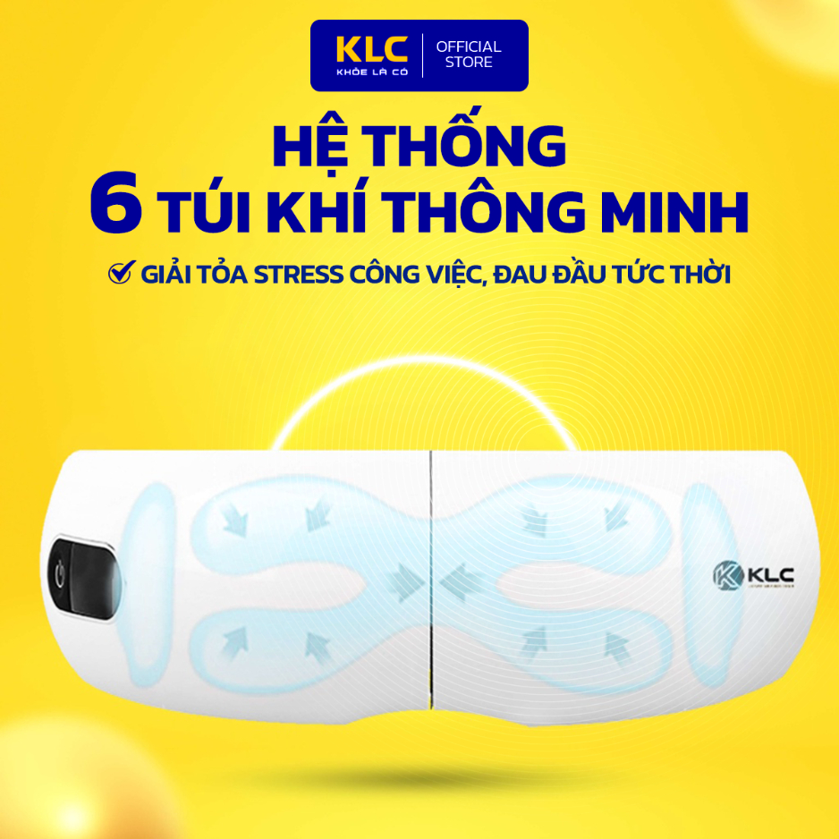 Máy Massage Mắt Cao Cấp KLC công nghệ nhiệt hồng ngoại, phát nhạc MP3, giúp dễ ngủ giảm stress