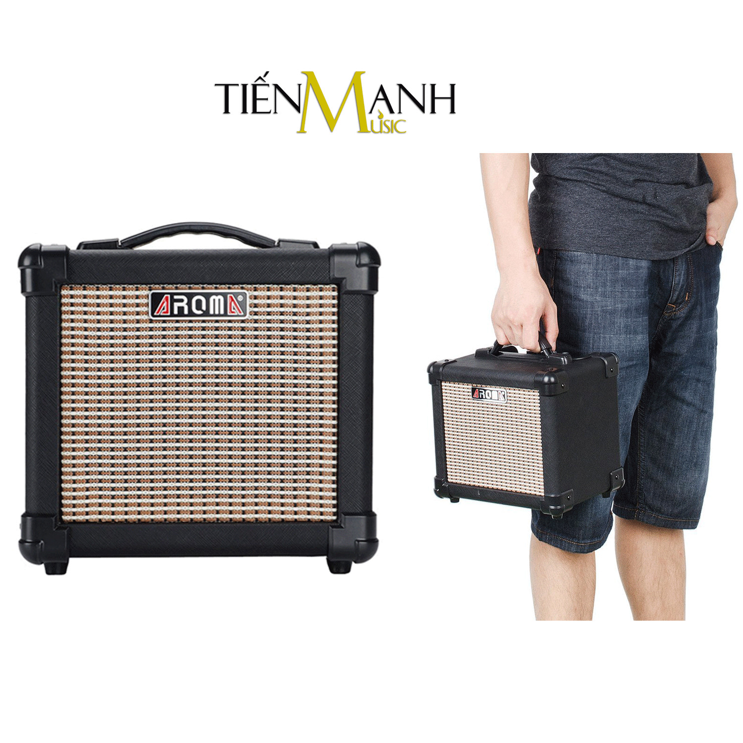 Amply Aroma AG-10 BK - Loa Ampli Guitar AG10 Amplifier Hàng Chính Hãng - Kèm Móng Gẩy DreamMaker