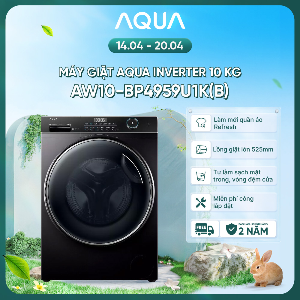 Máy giặt Aqua Inverter 10 kg AW10-BP4959U1K(B) - Bảo hành 2 năm - Hàng chính hãng