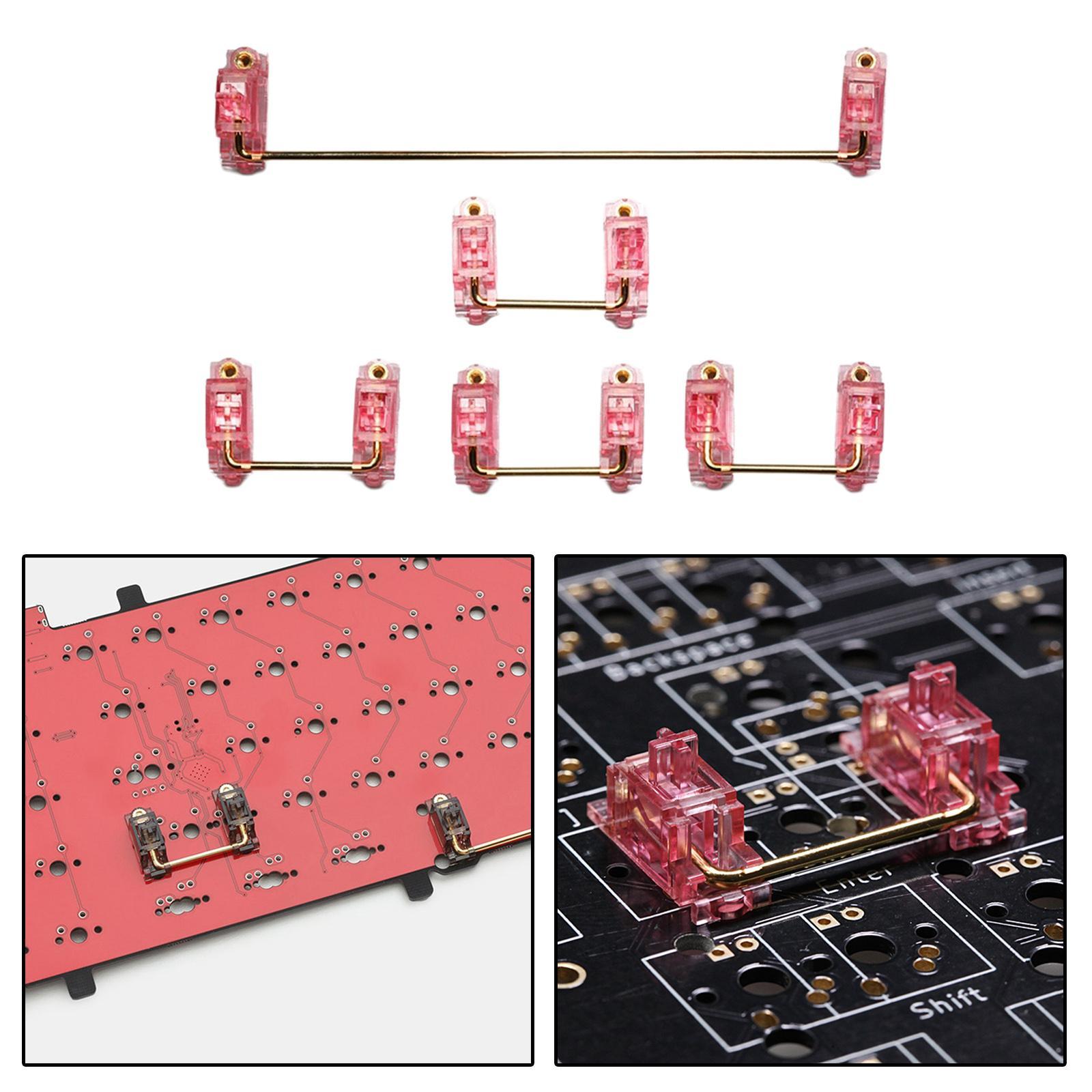 PCB Screw-in Stabilizers for Mechanical Keyboard pink 1 6.25u 4 2U