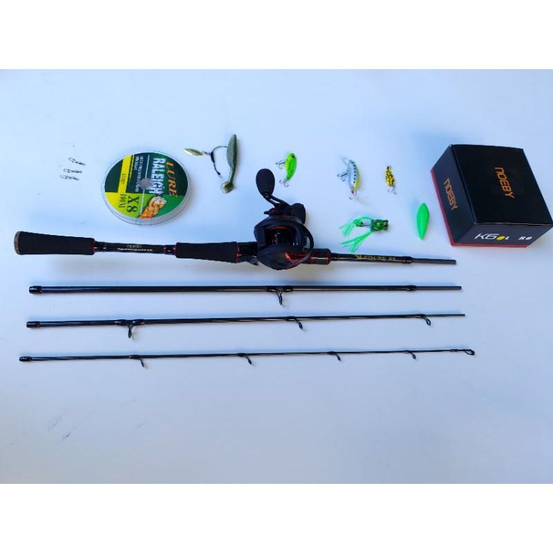 Bộ cần lure máy ngang noeby k4 và máy noeby k6