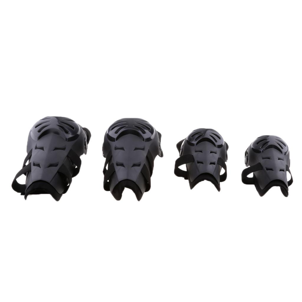 4Pieces Motorcycle Motocross Cycling Elbow and Knee Pads Protector Guard Armors Set Black