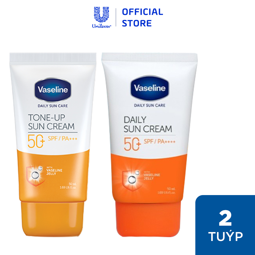 Bộ 2 kem chống nắng Vaseline 50ml : Daily và Tone-up