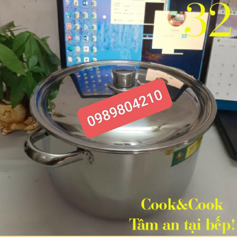 (Video Sp)Bộ nồi xửng hấp inox ,xửng hấp inox 2 tầng nắp kính và nắp inox đáy từ Vietcook size 24,26,28,30,32 chõ đồ xôi