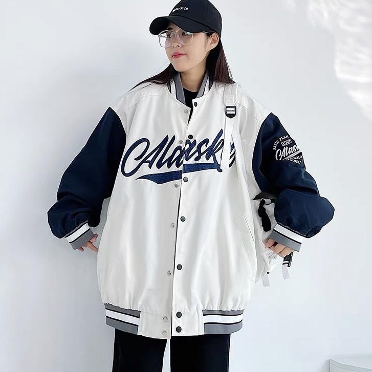 Áo Bomber phối tay , áo khoác dù 2 lớp FROM RỘNG UNISEX nam nữ mặc được, in chữ trước ngực cực chất