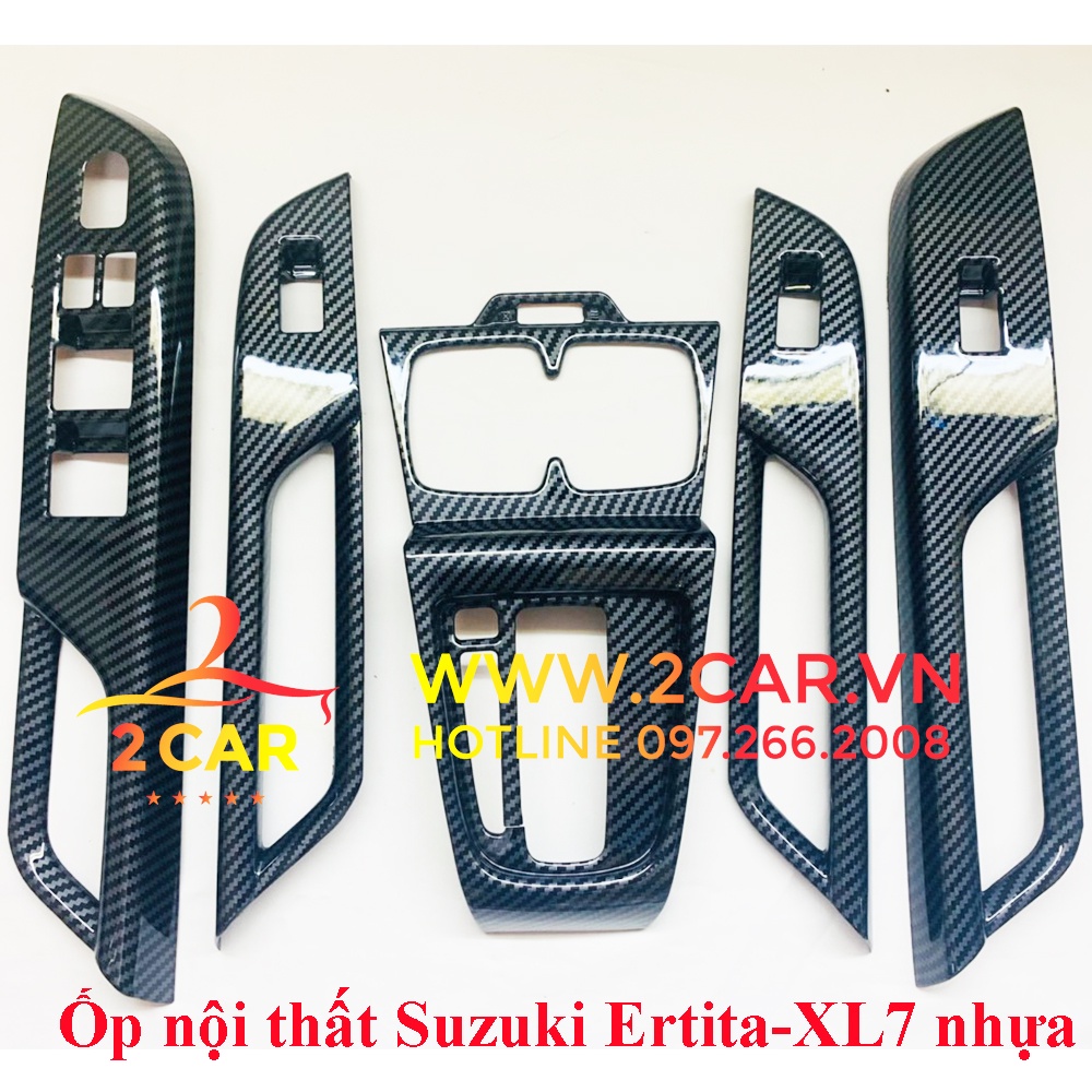 Ốp nội thất xe Suzuki Ertiga, XL7, XL-7 2020, 2021, 2022, 2023 loại nhựa Vân carbon cao cấp