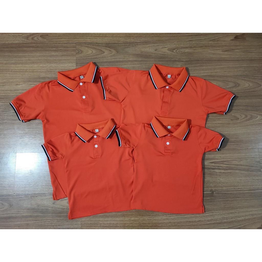 {Full size} ÁO THUN, ÁO PHONG NAM NỮ CÓ CỔ - CAM, ĐỎ(hình thật)