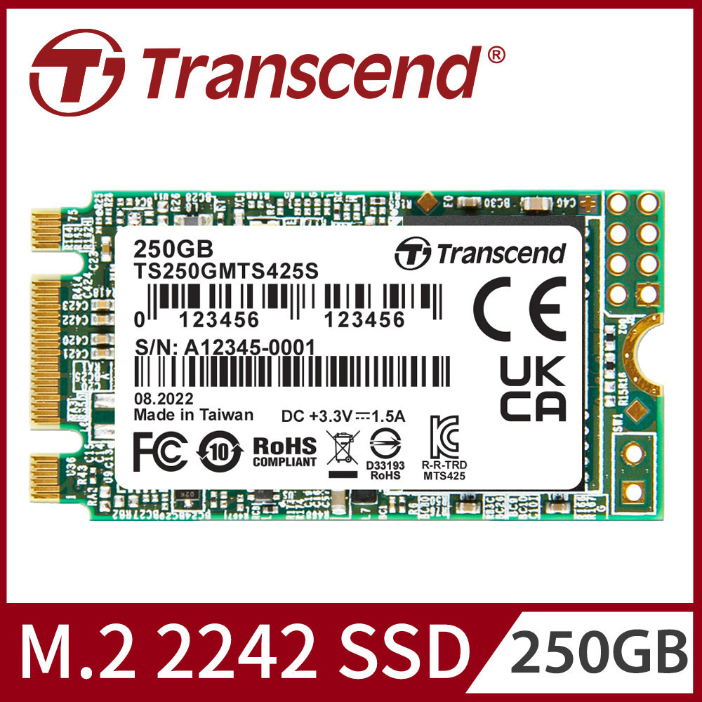 Ổ cứng SSD Transcend M.2 2242 SATA III MTS425S 3D-NAND - Hàng Chính Hãng