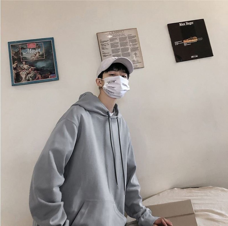 Áo hoodie basic, Áo Khoác Hoodie Trơn Có Mũ Form Rộng Tối Giản Màu Trắng