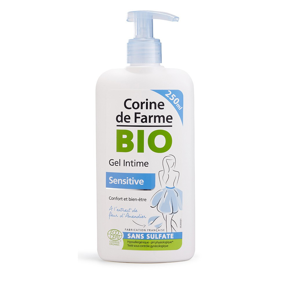 Gel rửa phụ khoa hữu cơ Corine de Farme BIO Organic Intimate Gel Sensitive 250ml