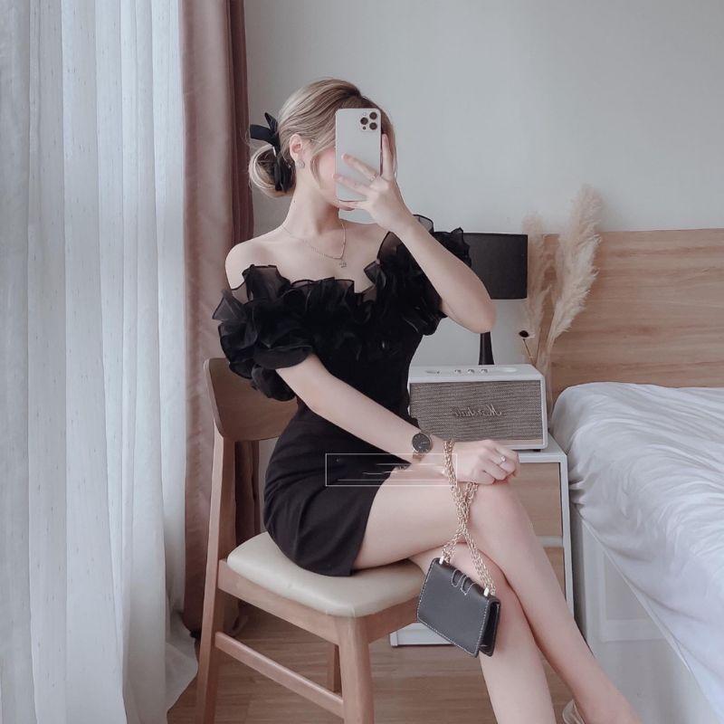 Đầm dự tiệc trễ vai bèo dáng xòe nhẹ siêu quyến rũ Gannet Dress