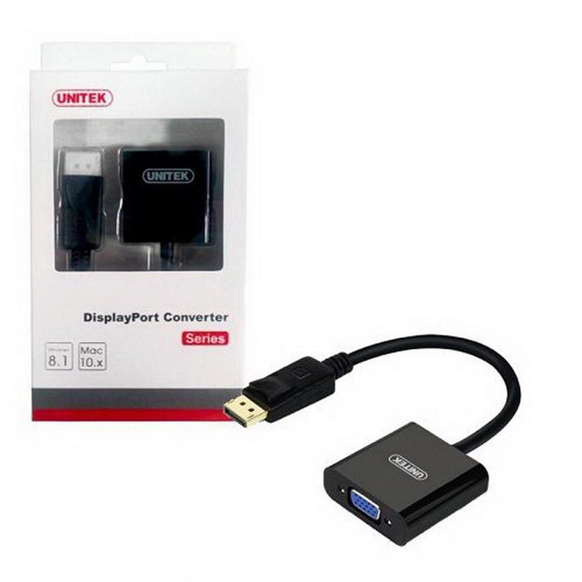 Cáp Displayport -&gt; VGA 0.2m Unitek (Y-5118E) - HÀNG CHÍNH HÃNG