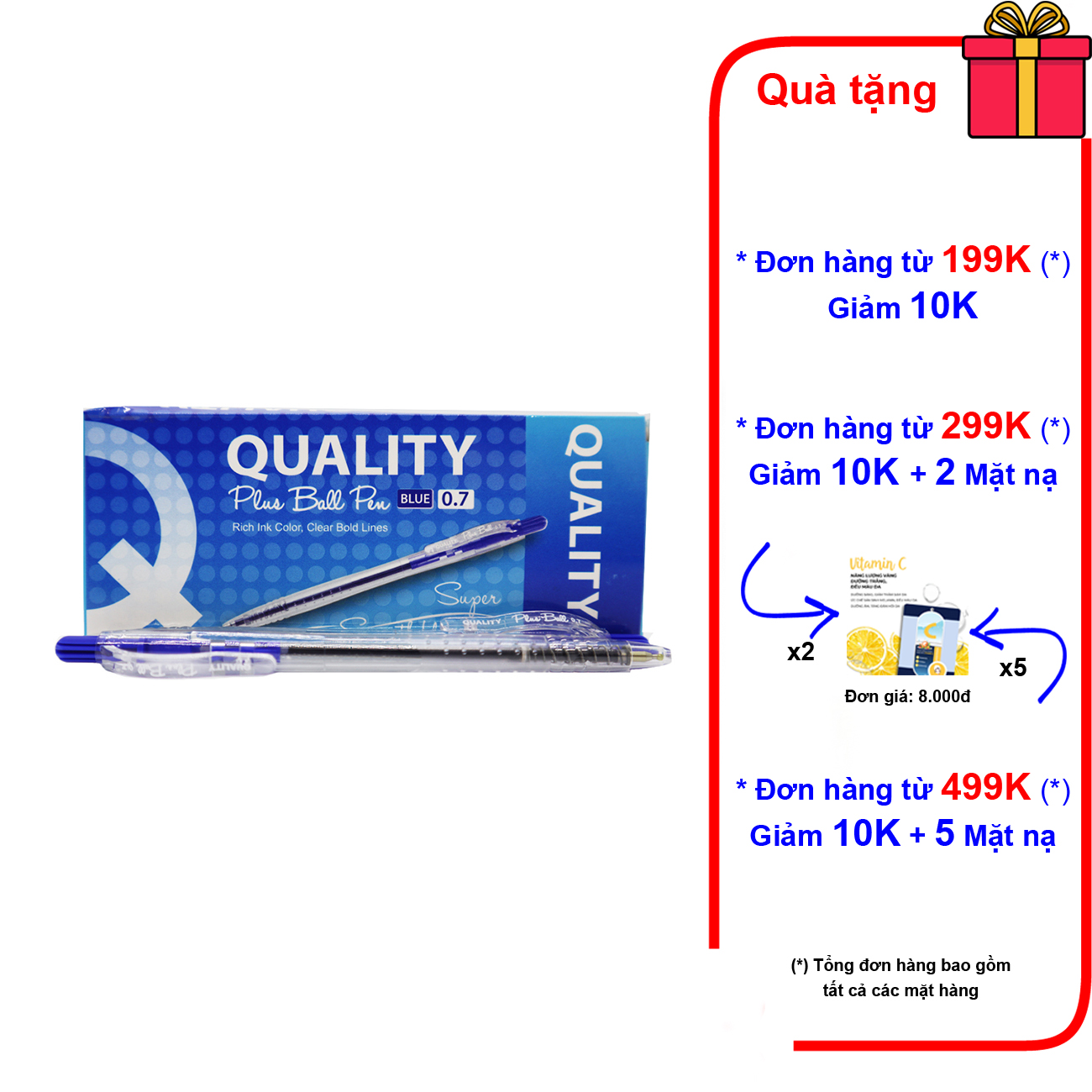 12 cây bút bi bấm Quality