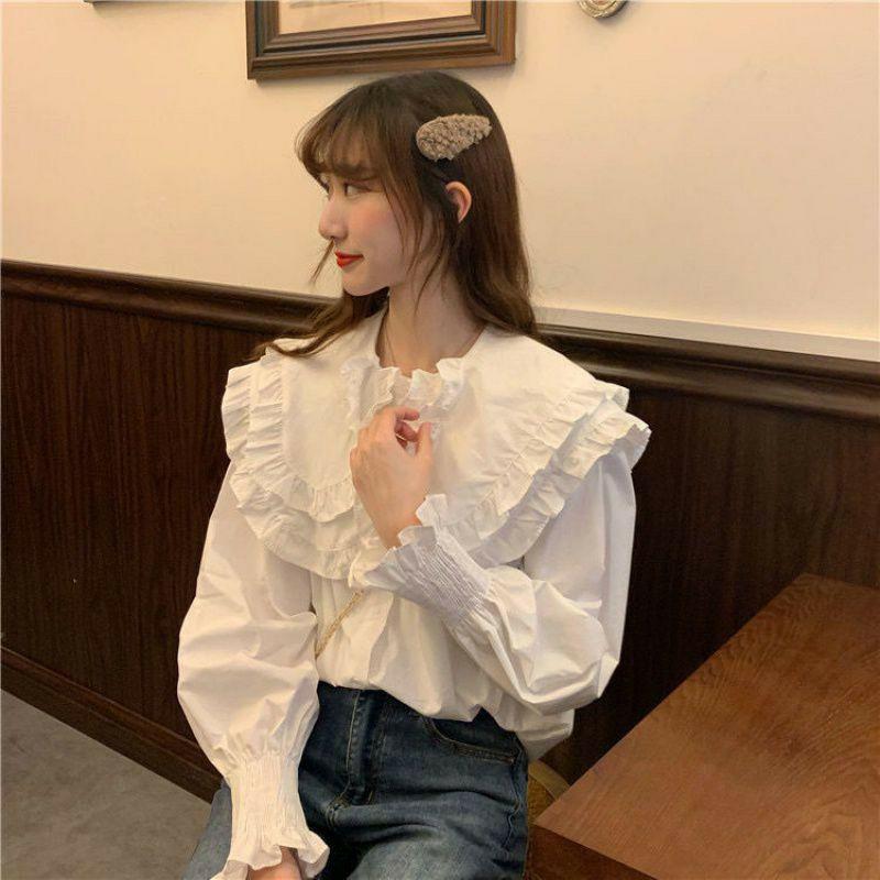 Áo sơ mi cổ sen bèo xinh xắn