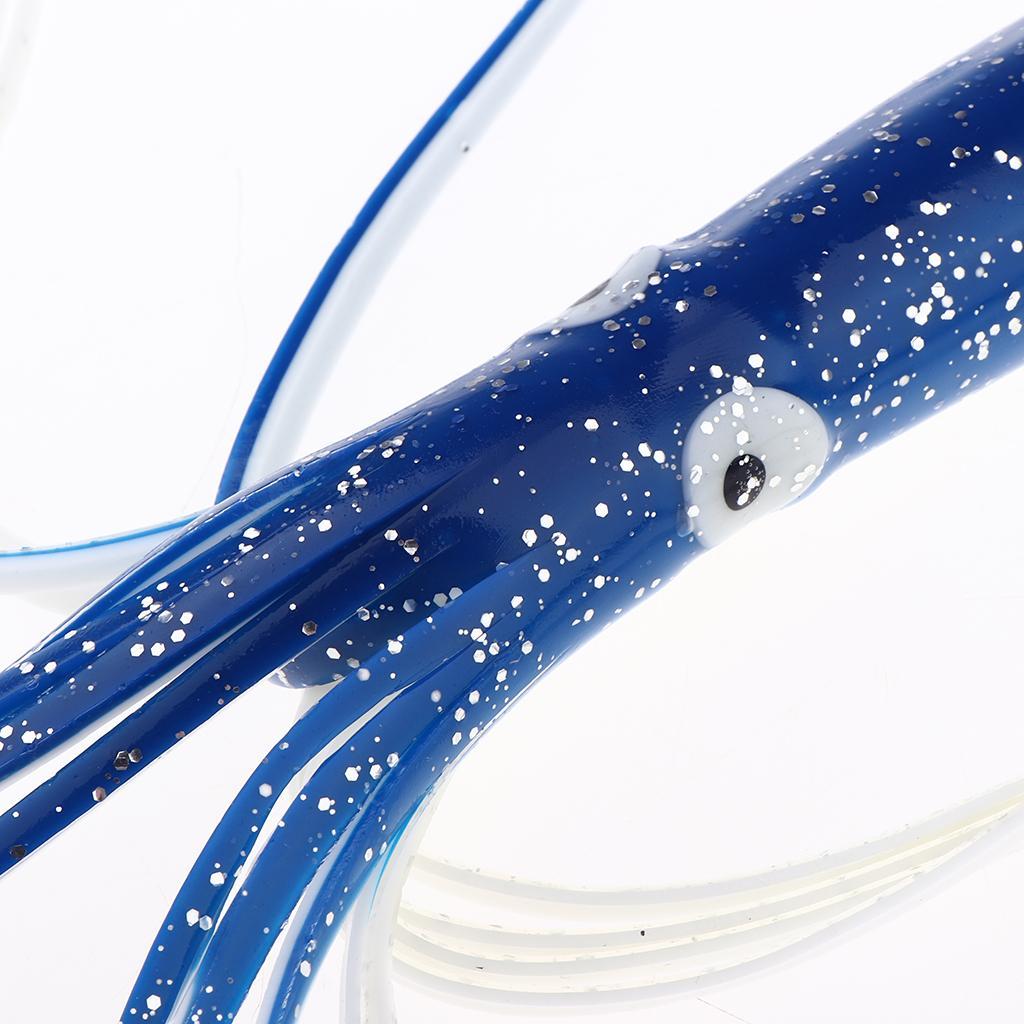 2Pcs Hollow Squid Skirts Soft Plastic Fishing Lures, Lifelike Octopus Bait