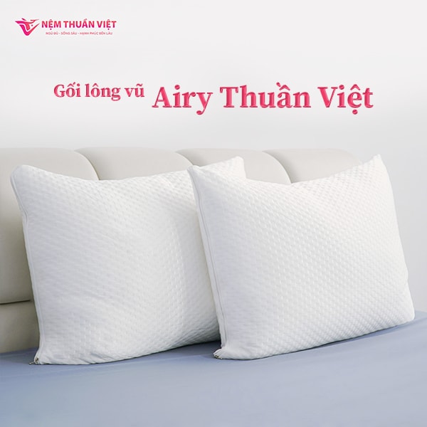 Gối Nằm Lông Vũ Airy Thuần Việt