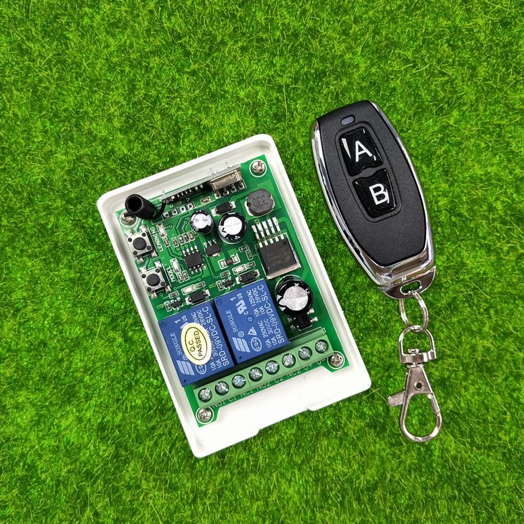 2CH 315M AC/DC12V-48V Không Dây Điều Khiển Từ Xa RF Tiếp Công Tắc-103dBm Đầu Thu Kèm 2 Nút Điều Khiển Từ Xa điều