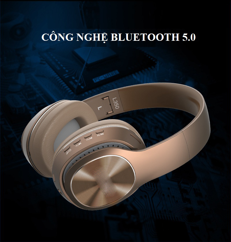 Tai Nghe Bluetooth 5.0 L-350 Có Mic Hỗ Trợ Thẻ Nhớ Cổng 3.5mm Aux In Fm Radio