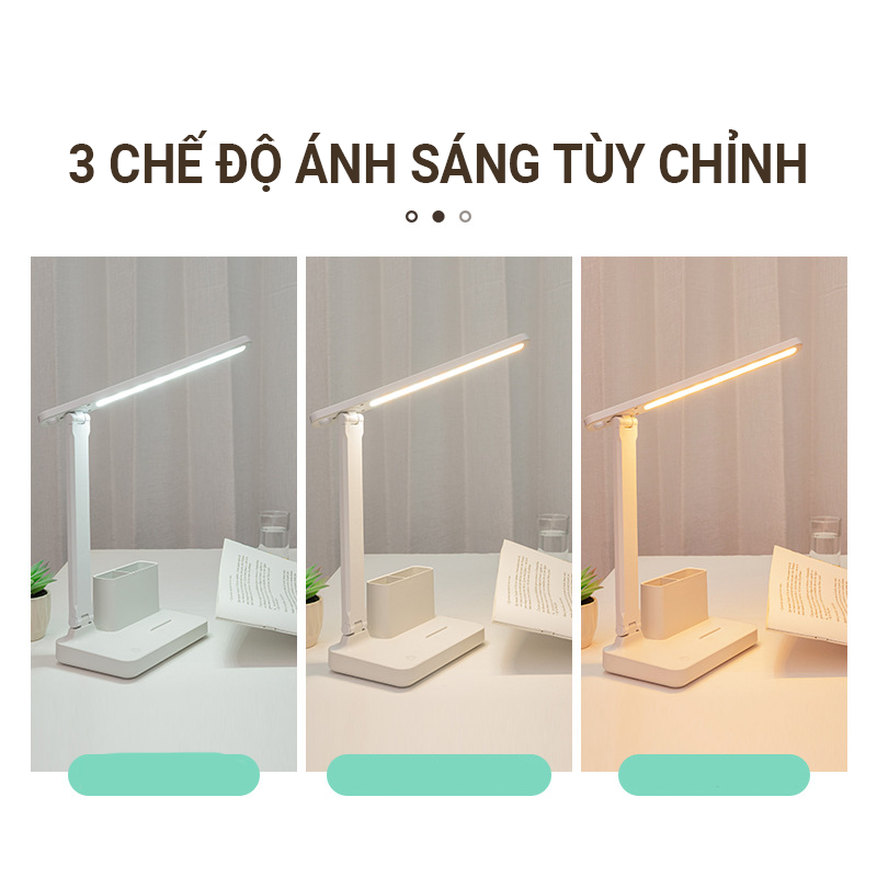 Đèn Chống Cận Thông Minh, Đèn Bàn Học Chống Mỏi Mắt, Đèn Cảm Ứng Có 3 Chế Độ Ánh Sáng