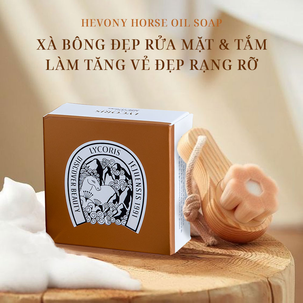 Xà Phòng Tắm Và Rửa Mặt Chiết Xuất Dầu Ngựa Làm Sạch Sâu Cấp Ẩm Hevony Horse Oil Soap