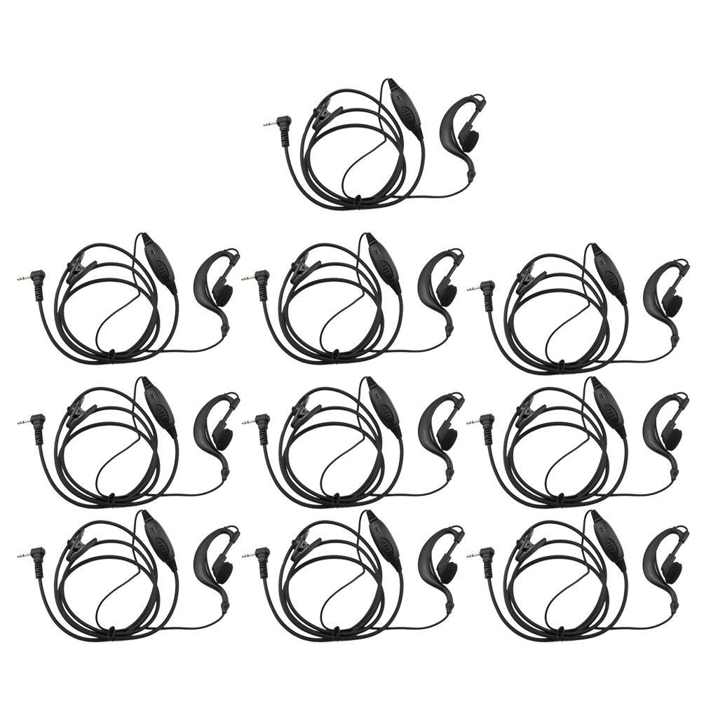 10x 1 Pin G Shape Clip-Ear Ear Hook Earpiece Headset PTT Mic for