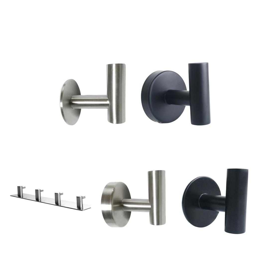 304 Stainless Steel Bathroom Kitchen Hook Coat Hanger Wall Door Organizer