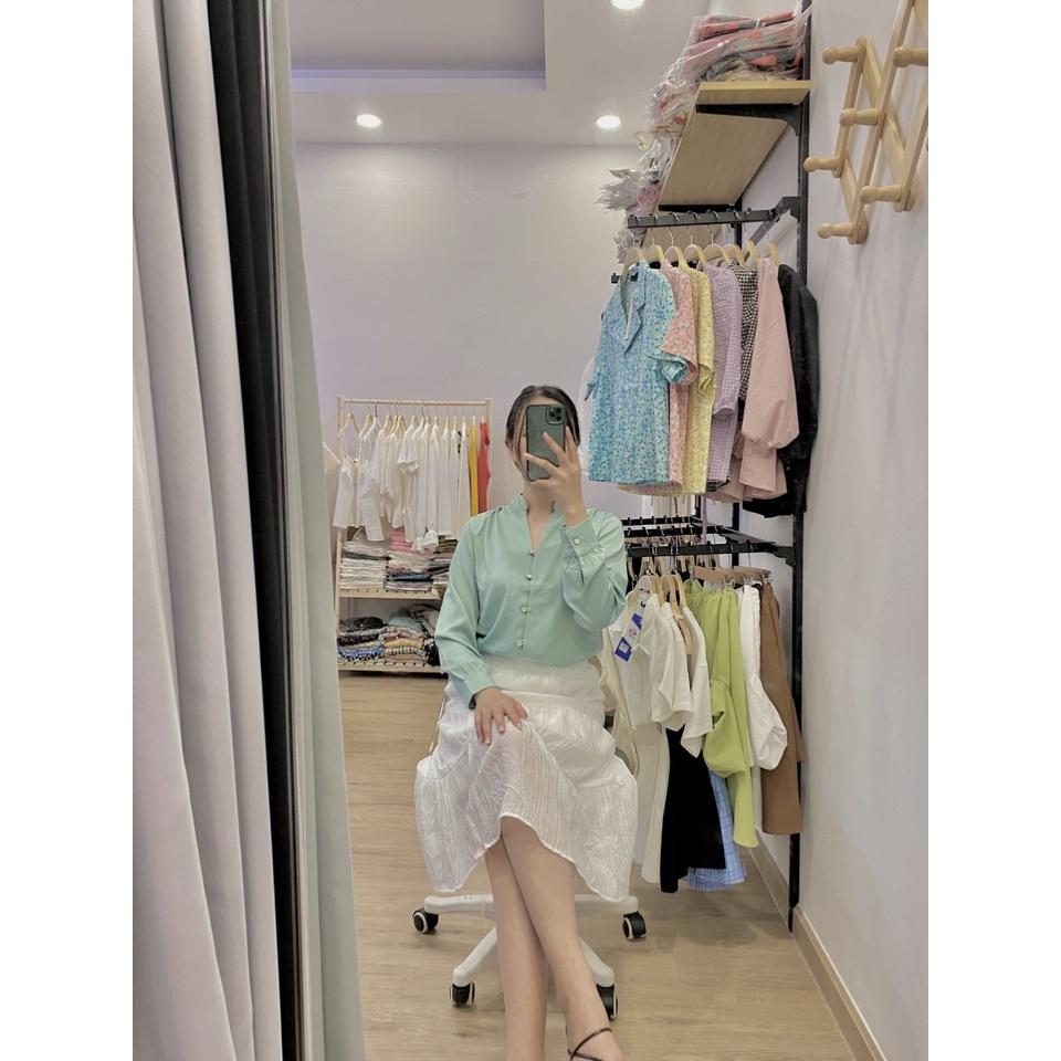 Aó sơ mi, áo kiểu cài nút tay dài , áo công sở M-L XL