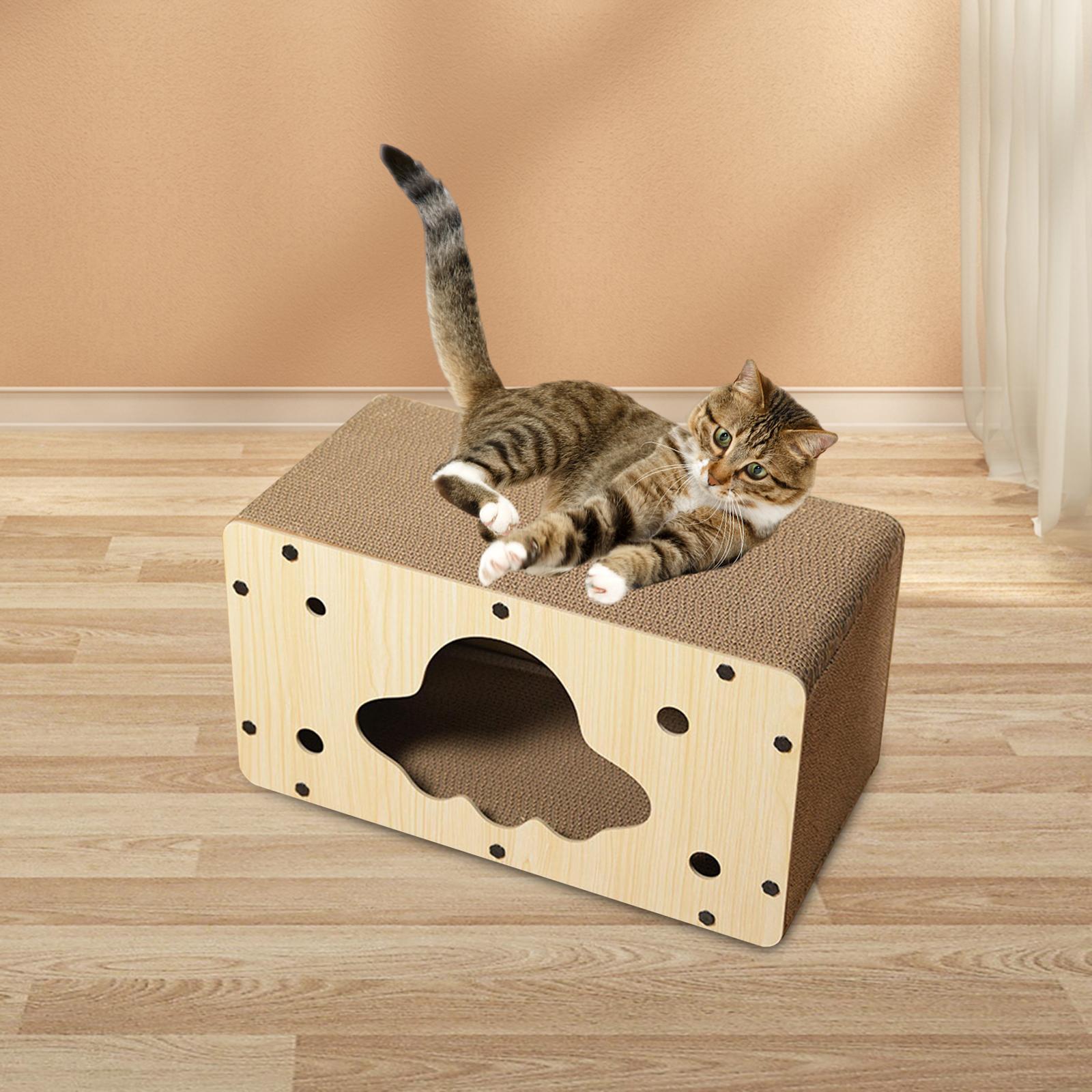 Cat Scratching Pad House Bed Corrugated Material Rectangle for Resting