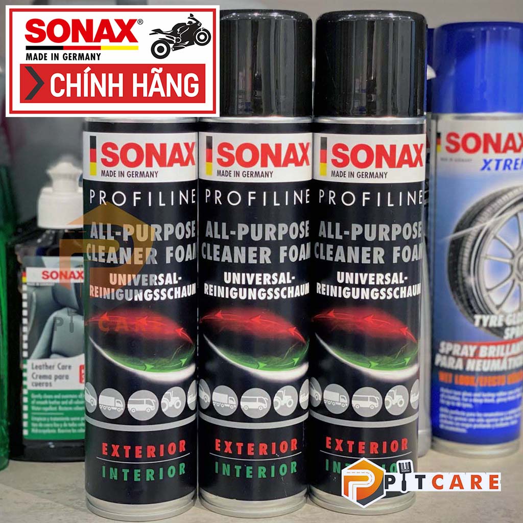 CHAI XỊT BỌT VỆ SINH ĐA NĂNG CÁC VẾT BẨN TRONG VÀ NGOÀI XE - SONAX PROFILINE ALL PURPOSE CLEANER FOAM 274300 400ML