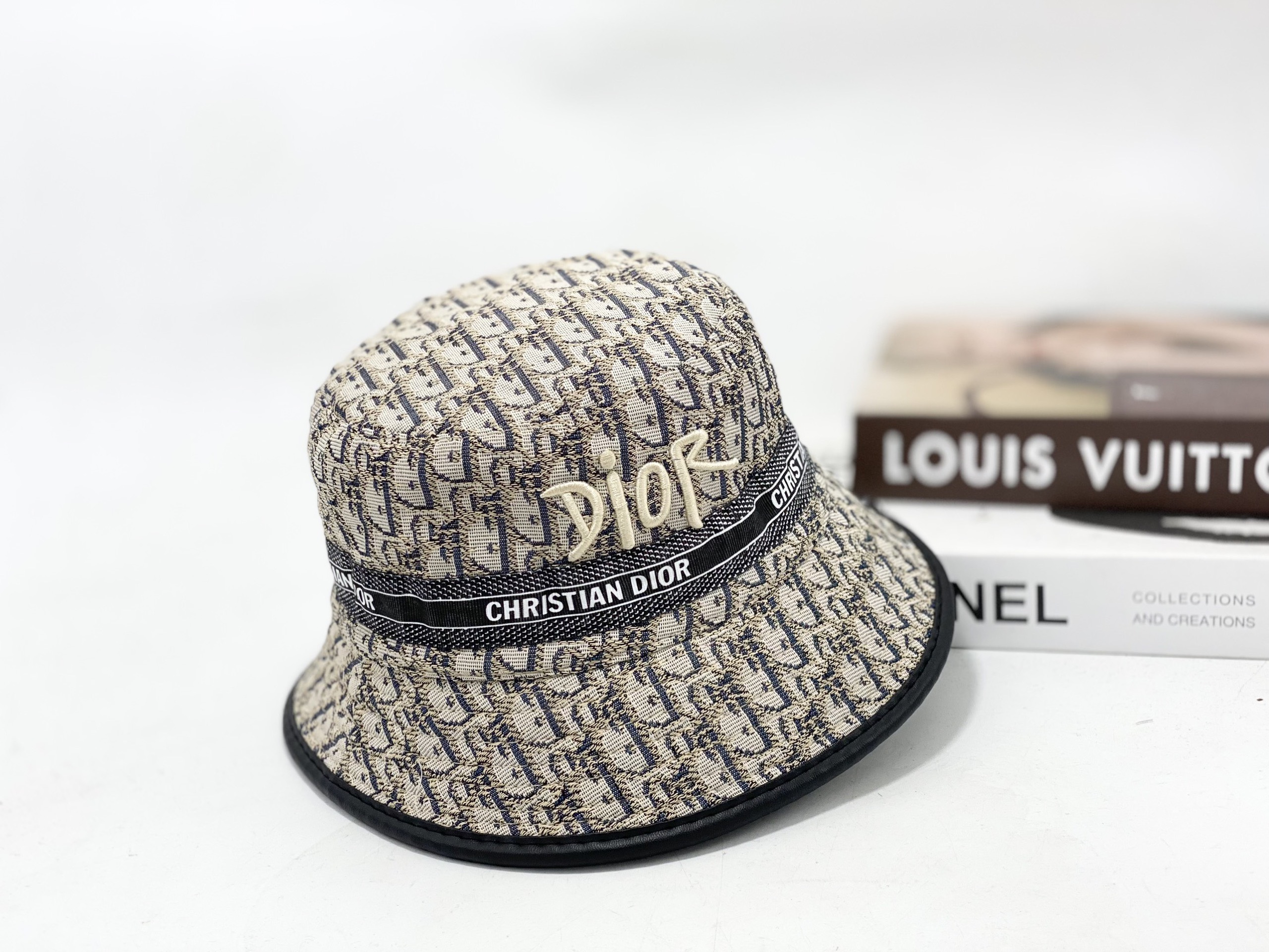 (NEW) Mũ vành, nón bucket Di.or phối vải Kaki cực đẹp Form chuẩn thời trang nữ (Ảnh thật)