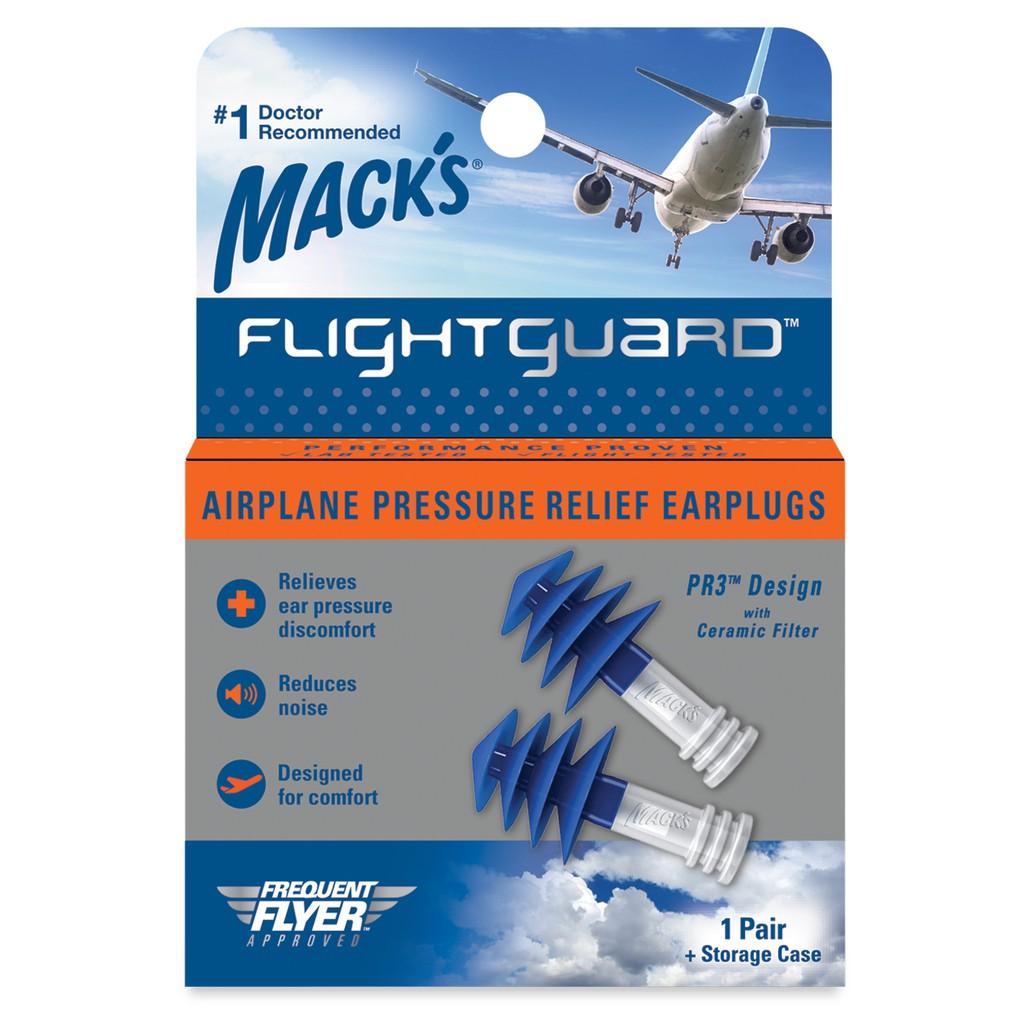 Hộp 1 đôi nút bịt tai chống ù và bảo vệ tai, giảm áp suất khi đi máy bay Mack's Flightguard