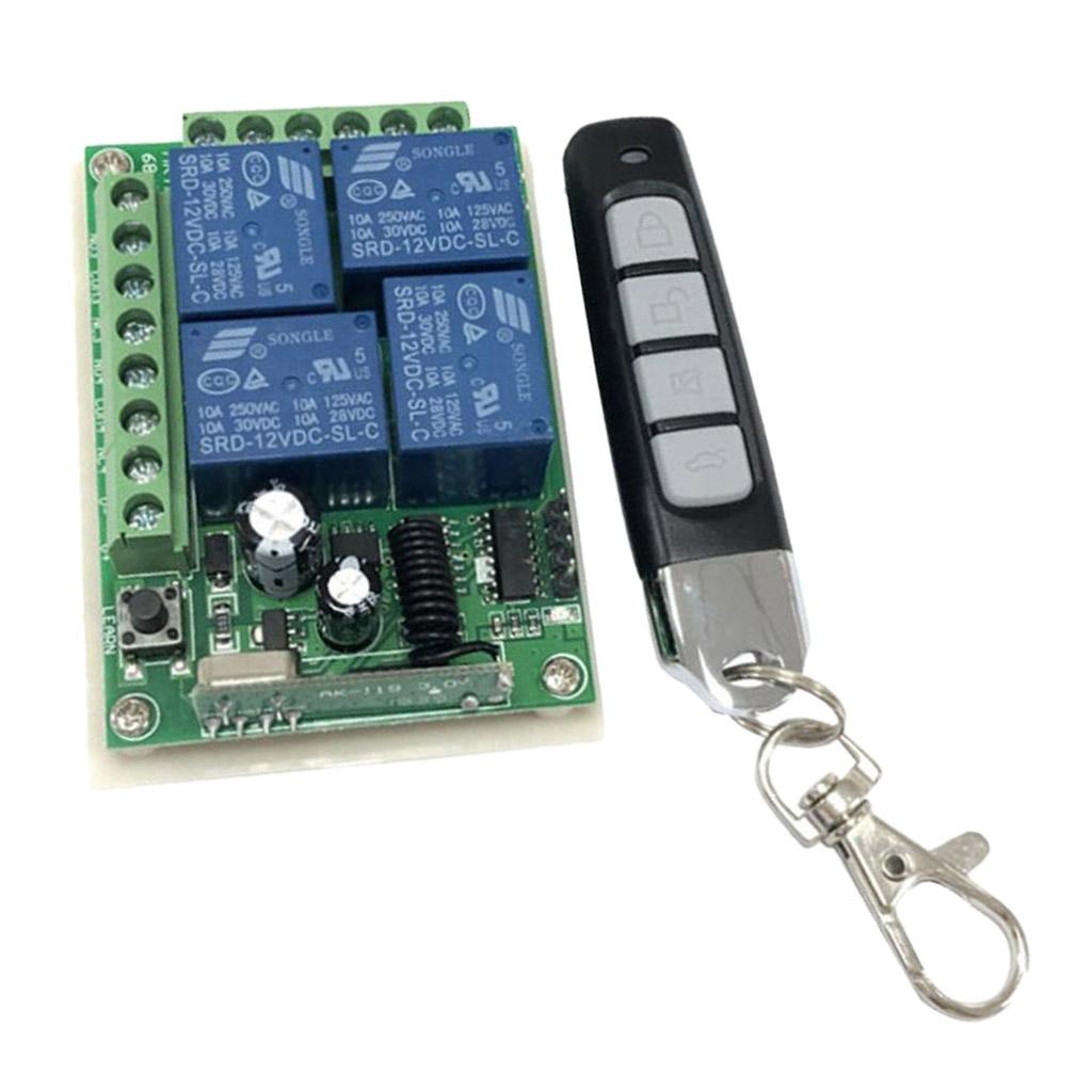 433Mhz Wireless RF Transmitter Remote Control Switch  + Relay Receiver For Light/ Garage/ Door Opener