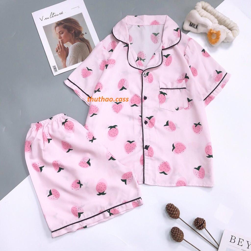 Bộ pijama tay ngắn quần ngắn vải kate Thái form dưới 65kg.