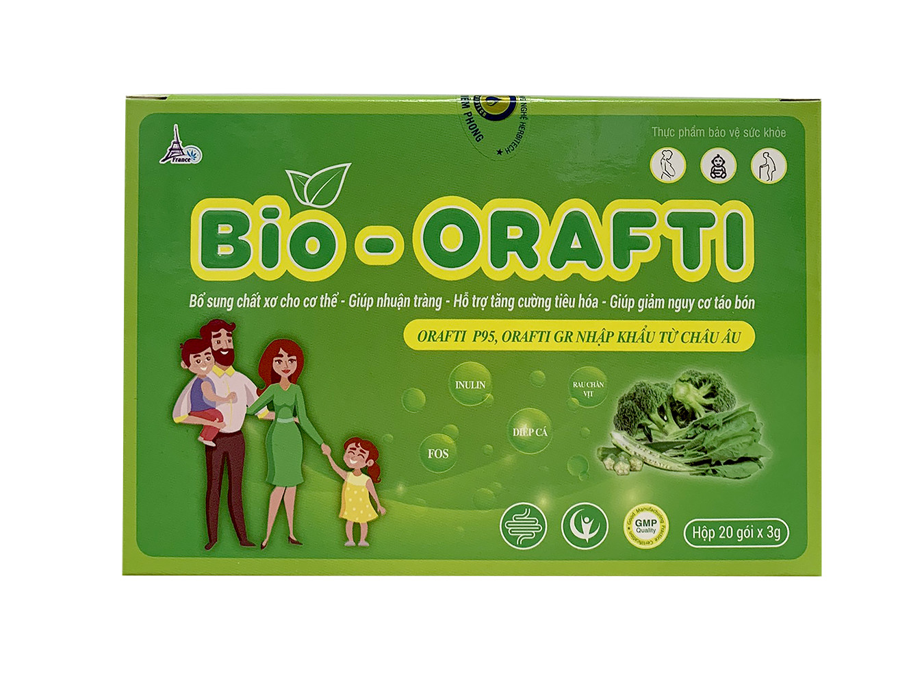 Gói Uống Bổ Sung Chất Xơ Giúp Giảm Táo Bón BIO- ORAFTI ( hộp 20 gói )