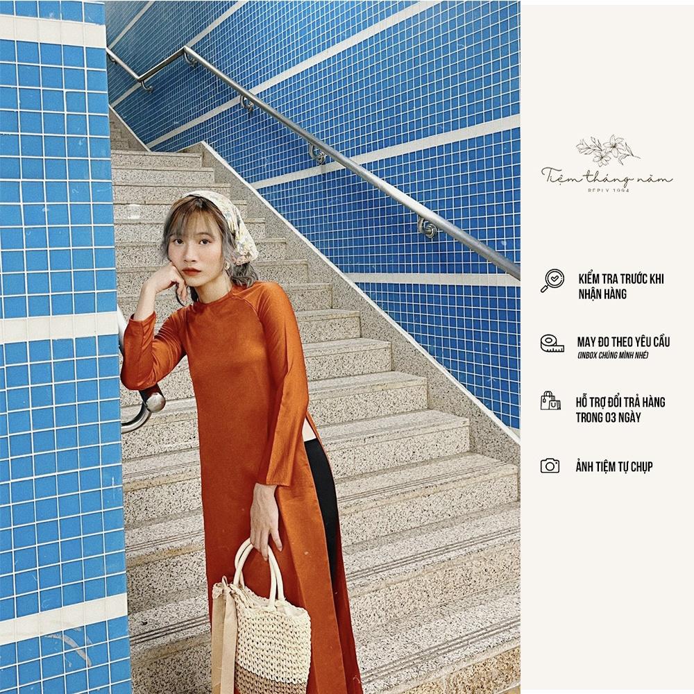 Áo dài xưa dáng suông - màu Cam đất