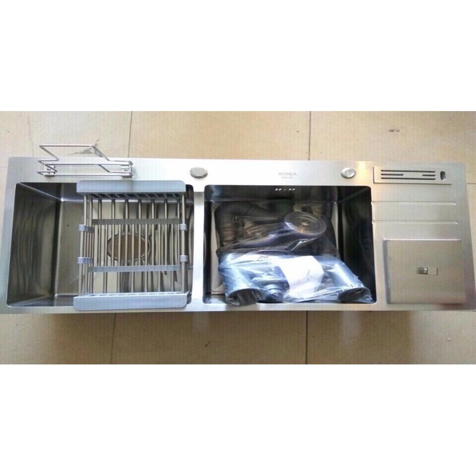 CHẬU RỬA BÁT 2 HỐ CÓ BÀN SUS 304