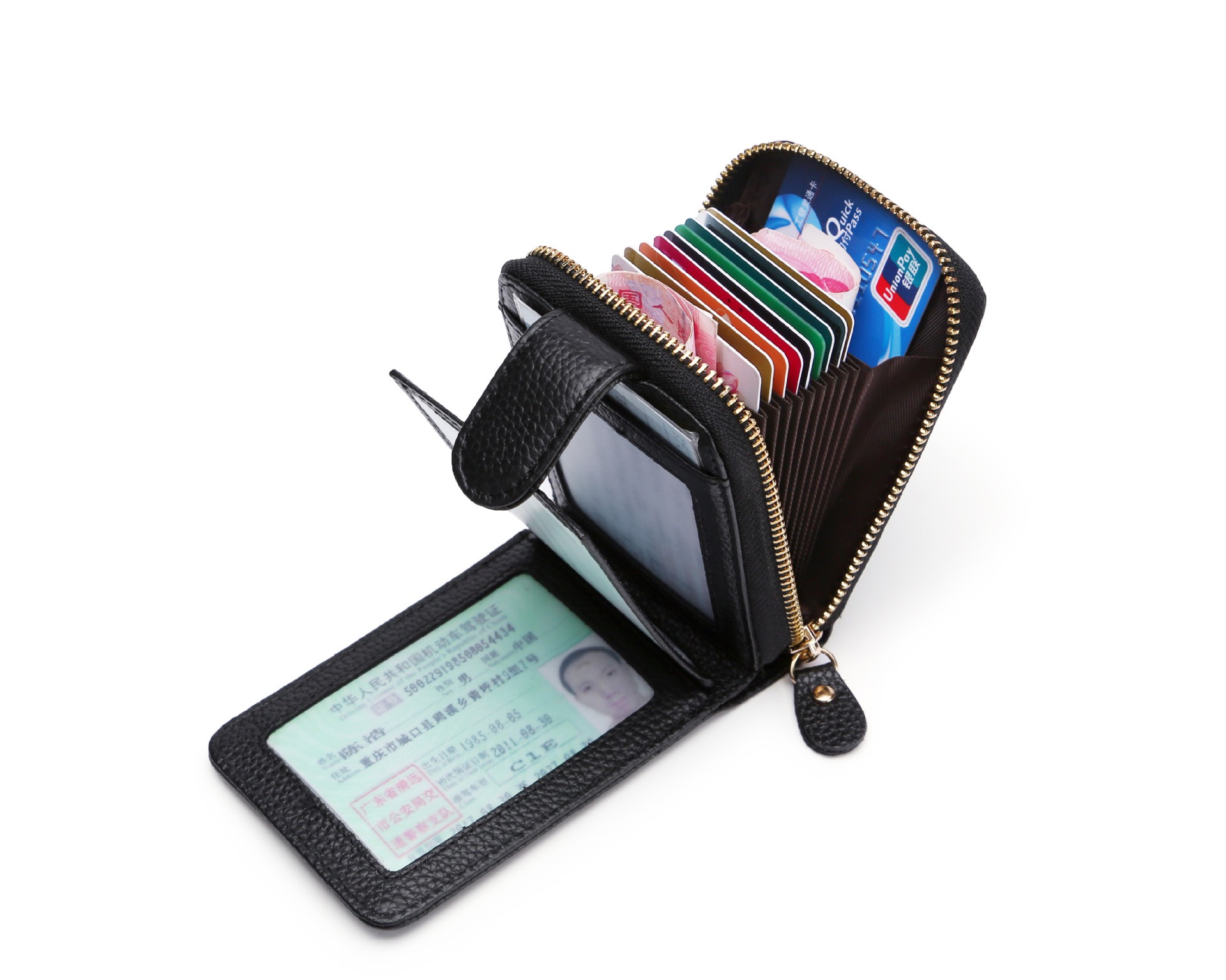 Ví nam Nữ da bò cao cấp phong cách mới, Bóp Da Nam Nữ chống từ tính RFID, Nhiều ngăn đựng thẻ tín dụng