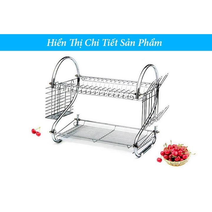 Kệ, Chạn Úp Bát Đĩa Inox 2 Tầng