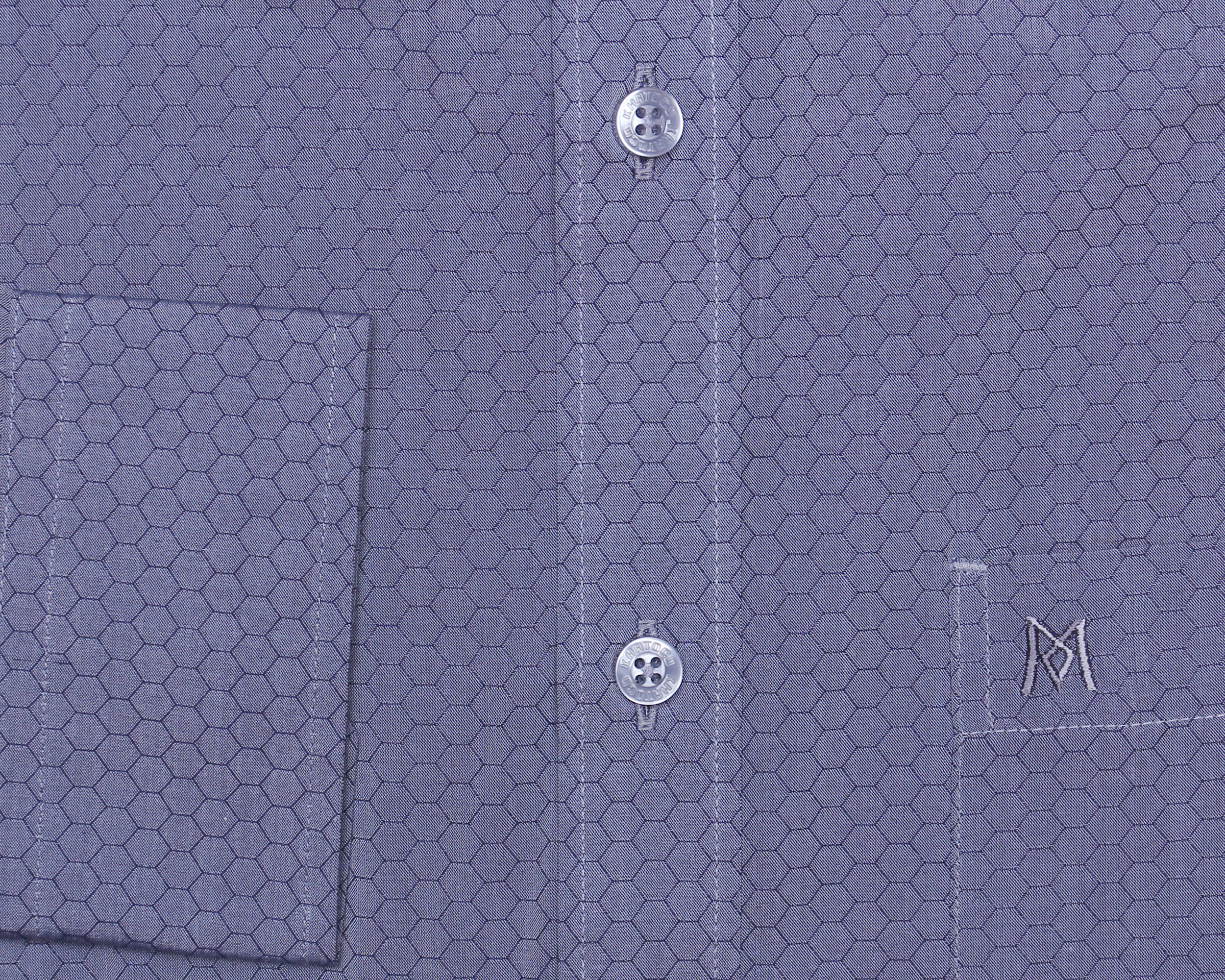 Áo sơ mi nam tay dài form tailor họa tiết xám xanh Khatoco A1MD468T1- CNMK017-2204-D