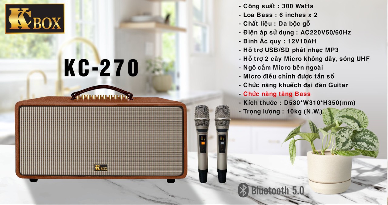 Loa kéo cao cấp KCBOX KC-270 - Karaoke cực hay - Hàng nhập khẩu