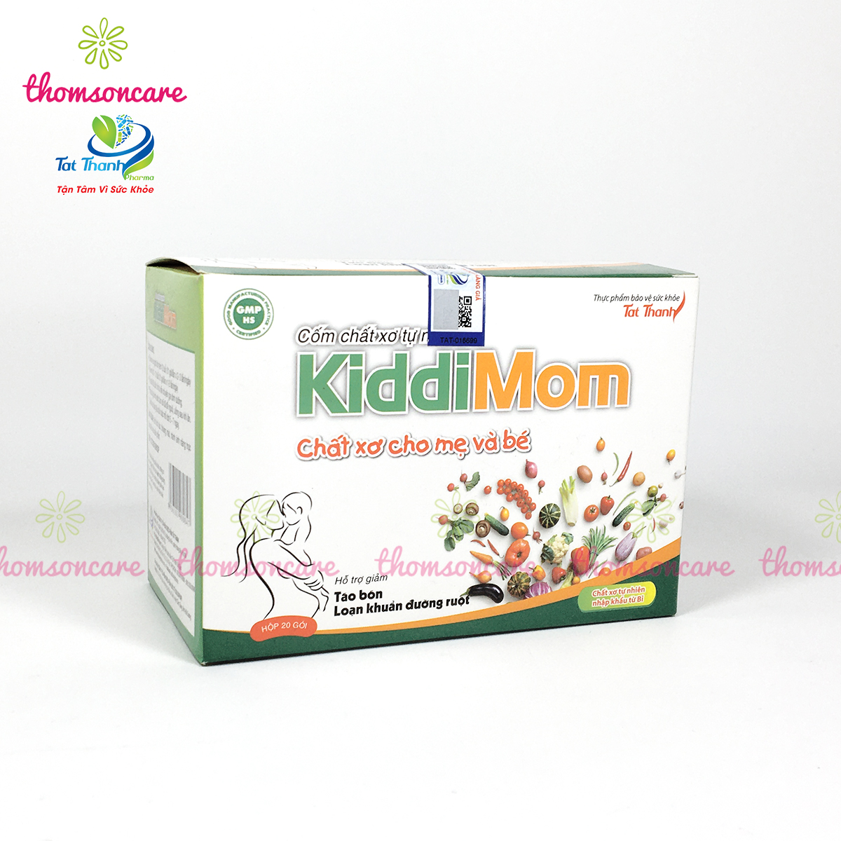 KiddiMom - Cốm bổ sung chất xơ, ngăn ngừa táo bón cho mẹ bầu và bé - Hộp 20 gói