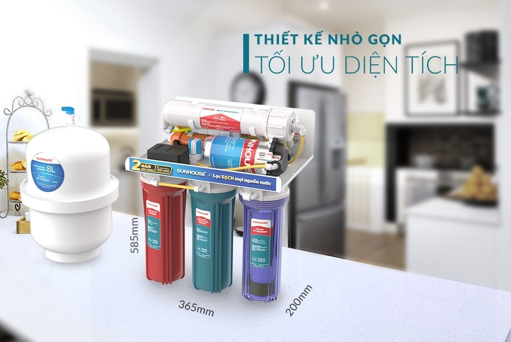 Máy lọc nước RO không vỏ Sunhouse 8 lõi SHA8878KV - Hàng Chính Hãng