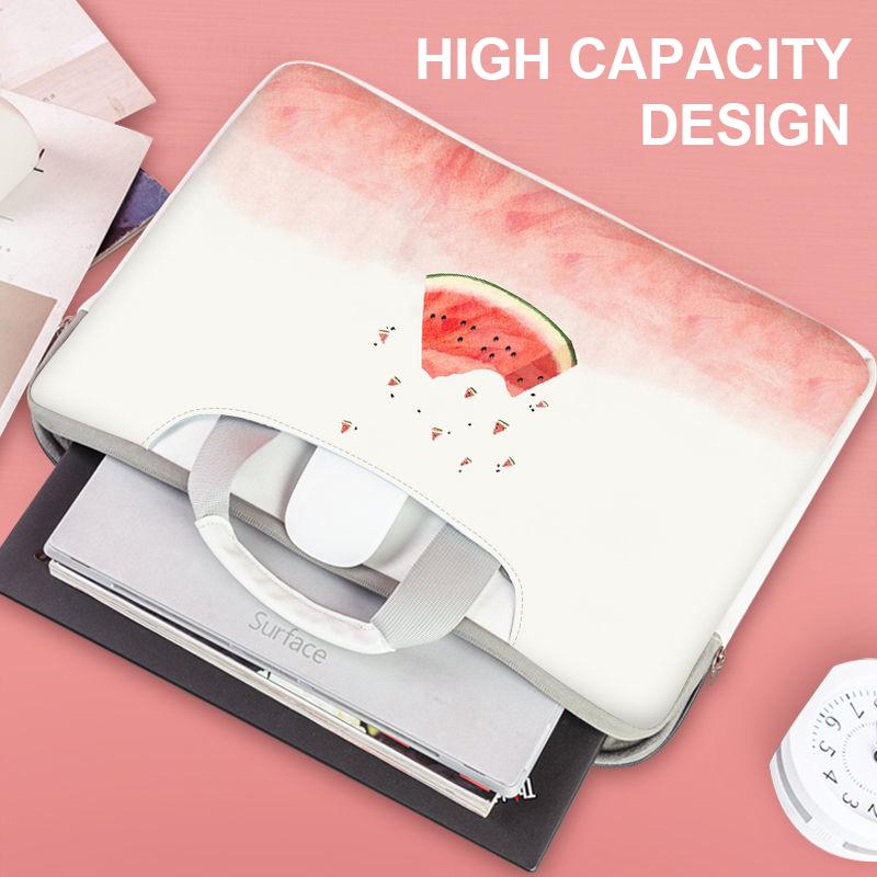 Hoạt Hình Laptop Túi Chống Nước Máy Tính Dành Cho Macbook Air Pro 13 14 15 15.6 16.1 PU Laptop Cầm Tay Cho dell HP Huawei Xiaomi