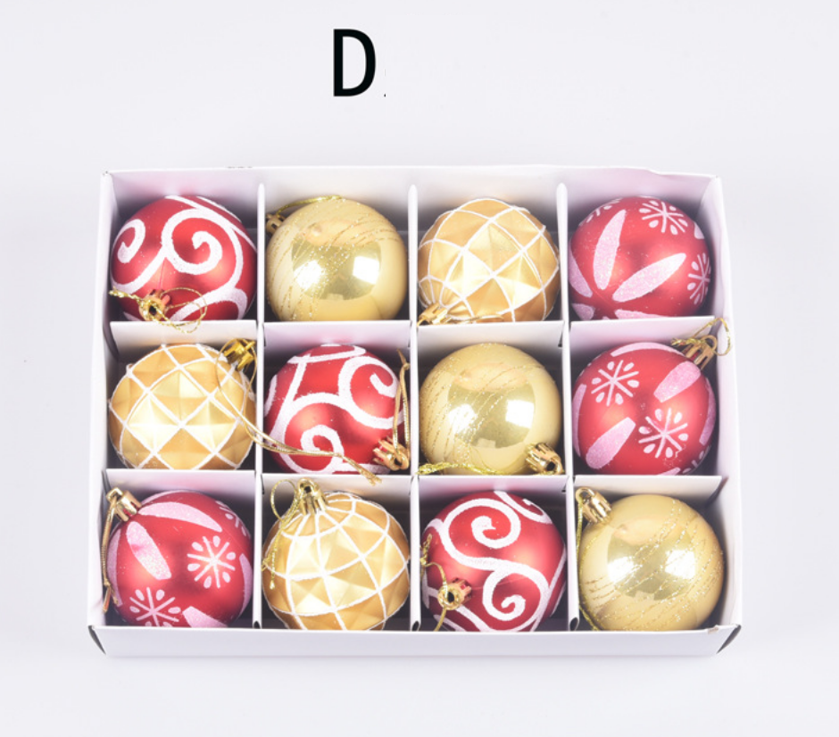 Set 12 Quả Châu 6cm Mẫu E1 Trang Trí Cây Thông Giáng Sinh Trang Trí Noel