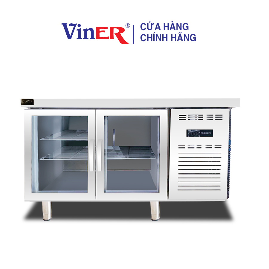 [HÀNG CHÍNH HÃNG] Tủ bàn mát cánh kính 1m5 lạnh trực tiếp Viner