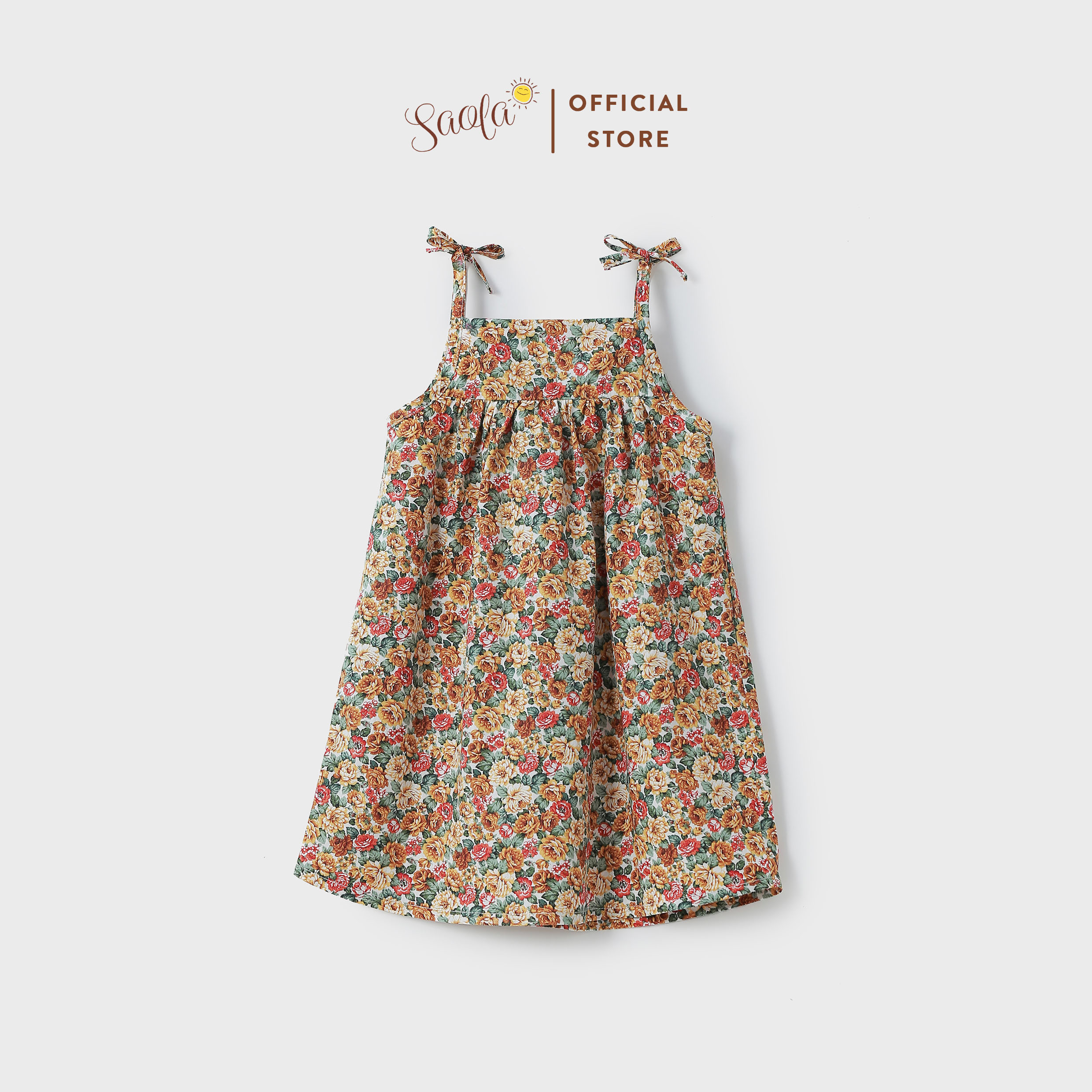 Đầm/ Váy Bé Gái Hai Dây Chất Liệu Cotton Họa Tiết Hoa Nhí Dễ Thương - SAPPHIRE DRESS - DRC034 - SAOLA KIDS CLOTHING