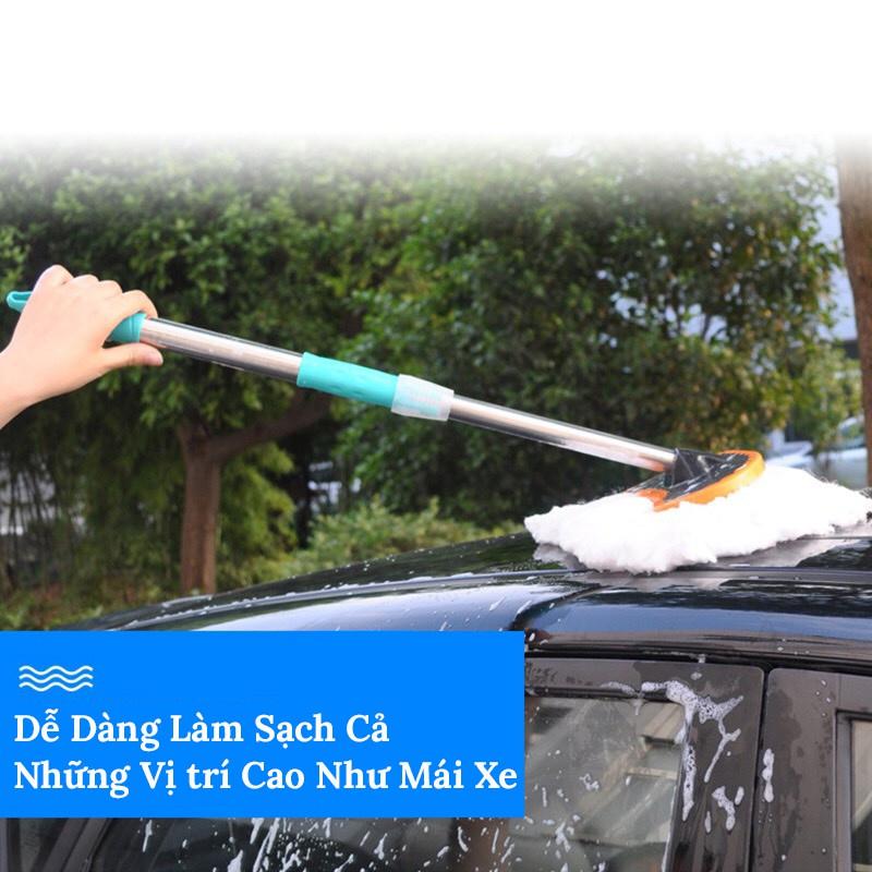 Chổi Rửa Xe Ô Tô Cán Dài Lông Mềm Thay Đổi Được Chiều Dài Max 125cm 37