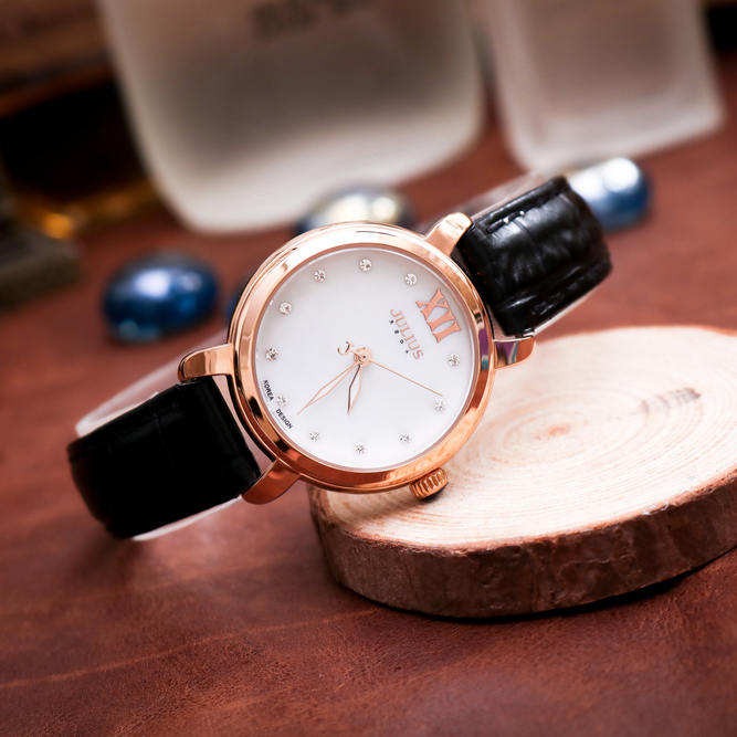 Đồng Hồ Nữ Julius Hàn Quốc Dây Da JA945