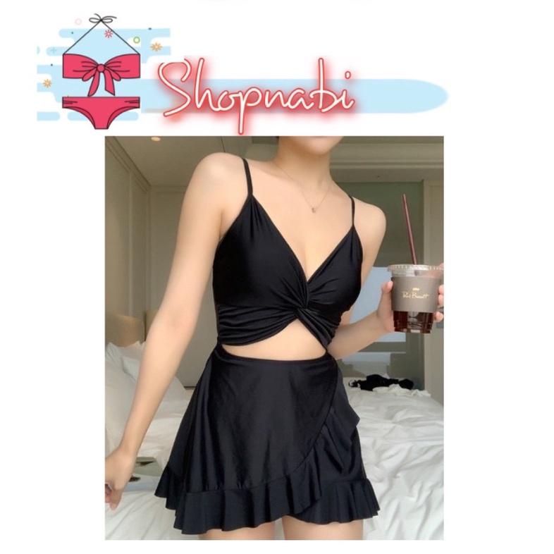 Đồ bơi bikini liền mảnh 2 dây khoét eo